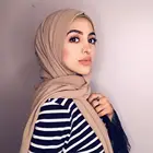 Factory cheap chiffon women girls malaysia Muslim Solid colors crinkle scarf hijab