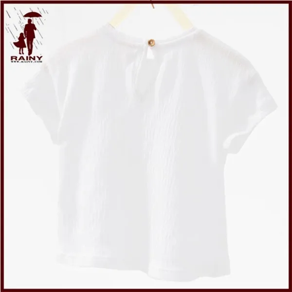 刺繍入りベビー女の子白いtシャツ2016仕入れ・メーカー・工場