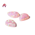 pink fire 8x10mm pear shape synthetic opal stone