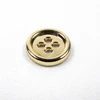 China manufacture 18L Gold alloy shirt button 4holes custom metal button