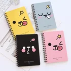 Small pocket size emoj printing memo pad spiral binding hardboard cover note book
