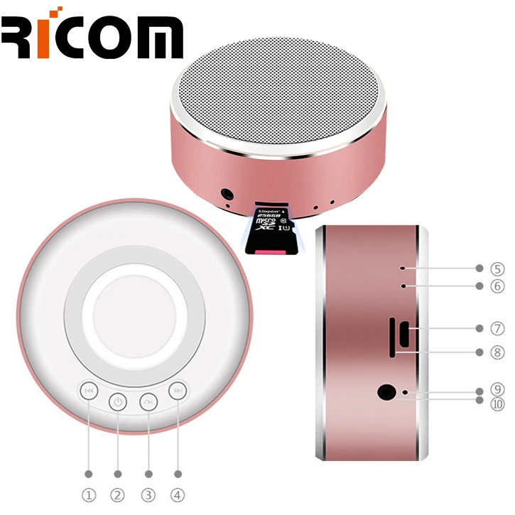 BSP-205B Handfree mini bluetooth speaker, Metal round speaker for iphone - ANKUX.COM