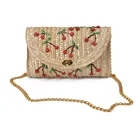 boho style wheat material beach vintage tote handmade straw beach bag