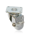 35mm 1.5 inch small transparent PU silicon swivel caster clear wheel gel castor for furniture