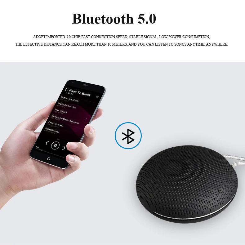 Factory Price F5 Round Mini BT5.0 Bluetooth Speaker Bass With Handsfree Wireless Portable Bluetooth Speaker - ANKUX.COM