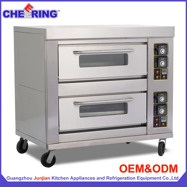 G24B two layer four tray pastry cake baking gas oven / brick pizza oven