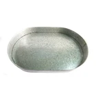 Metal galvanized iron oval serving tray