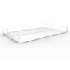 Large Acrylic Tray for Coffee Table Breakfast Tea Food Butler - Decorative Display Countertop Kitchen Vanity Serve Tray