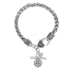 Online Wholesale Crystal "I Love Volleyball" Sport Thick Wheat Chain Charm Bracelet