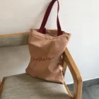 personalized digital printing cotton cute foldable canvas tote handle white burlap shopping bag with pouch