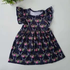 Top quality wholesale boutique children clothing Yiwu Puresun flutter sleeve toddler girl dresses for summer