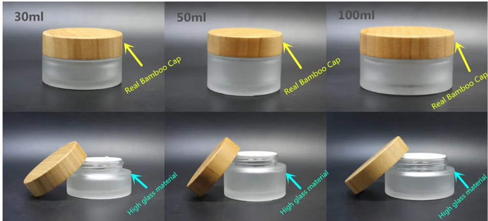 Empty Food Glass Storage Jar Sets Clear Glass Jar With Wooden Lid GSJ-05S