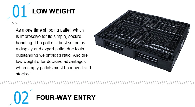 Black Recycled Hdpe Disposable Dynamic Load Capacity Ton One Way