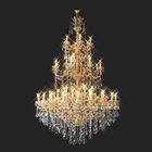 Dubai Brilliant large luxury kristal lampe on zhongshan zinc alloy chandelier light