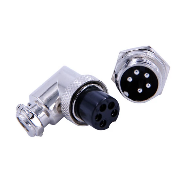 GX16 GX12 GX25 5Pin 90 Degree Aviation Connector right angle 4pin 4 pin with Wiring Male Female Panel Flange Mount Plug Socket