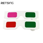 Customized Red Green Lens Paper Card 3D Foldable Glasses