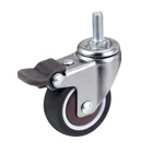 SSYC Swivel 1 inch Wheel Caster Small Rubber Wheels for Display Kiosks
