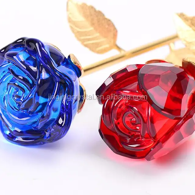 vivid creative gift crystal glass rose flower for sale