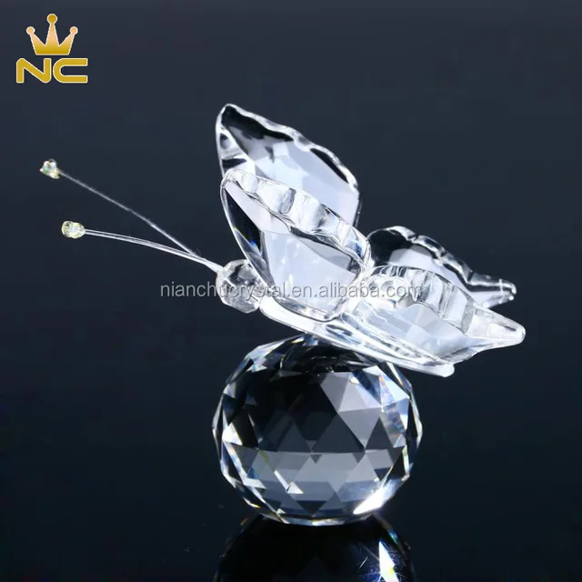 crystal glass  butterfly figurine for home table decorations