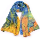 Lady Art Digital Custom Printing Silk Scarves Extra Long Scarf