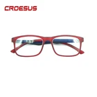 Clear Dark Red Portable Reading Glasses, Presbyopic Glasses, Unbreakable Reading Glasses