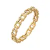 Lingsai factory price gold stainless steel bicycle chain bracelet engraved steel chain link bracelet customised jewelry