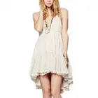 Custom Ladies Backless Beach Lace Short Pleated Cute Dress