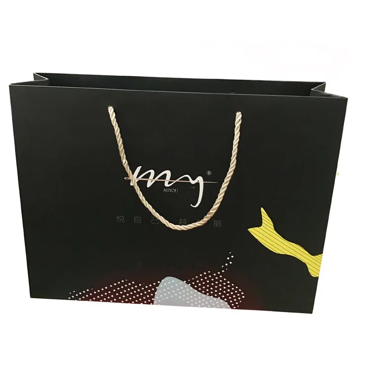 high quality luxury matt black retail paper gift bags,custom