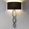 Modern Style Unique Design Shiny Chrome Hotel Indoor Bedside Reading Fixture Steel Rings Headboard Wall Sconce