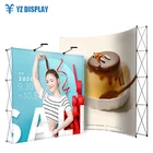 Promotion Display Banner Aluminium Fair Fabric Support Curved Pop Up Stand