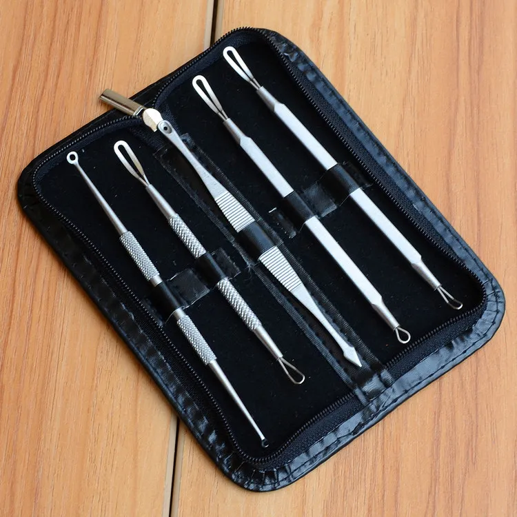 Stainless steel acne needles, 5 sets of acne needles, removal blackhead tools set, acne beauty needle