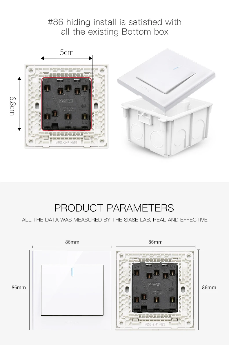 Pakistan Household Electrical Light LED Plastic Switch