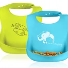 Hot Sale Cute Baby Feeding Food Bibs Organic Silicone Custom Design Baby Bibs