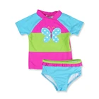 Nice looking butterflies embroidered girls swimwear for kids