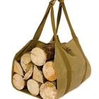 16oz waxed waterproof Canvas Log Carrier Tote Bag