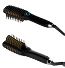 Mini Hair Straightener Brush with Portable Lightweight Adjustable Temperature for Healthy Silky Hair, beard Hair Straightening
