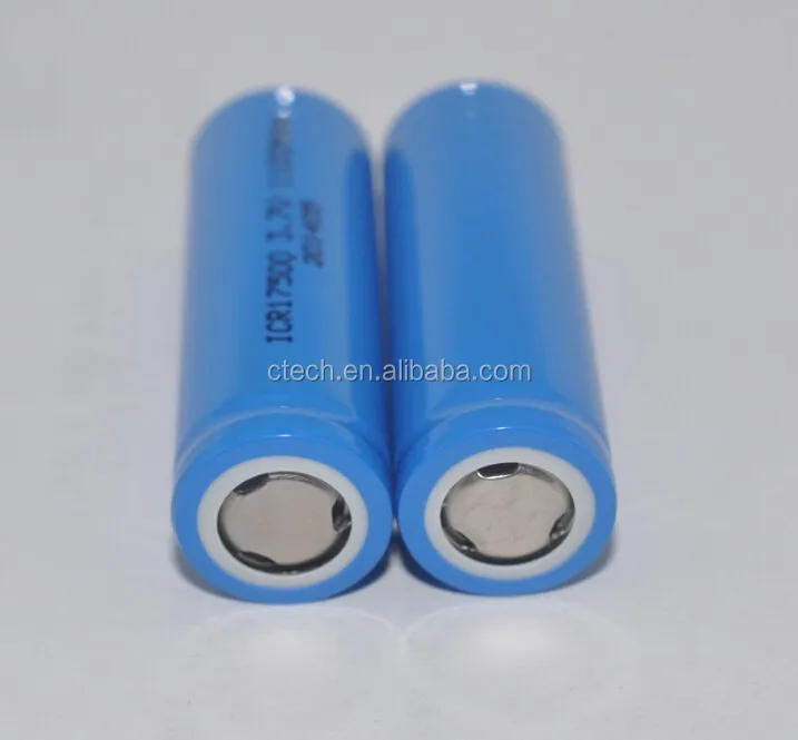 3.7v 17500 1100mAH li-ion battery recargeable ICR17500