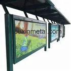 Common galvanized metal outdoor bus stop rain shelter
