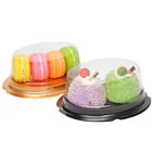 2018 hot sale Food grade Disposable transparent plastic oval cheese cake box packaging