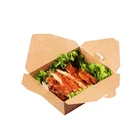China suppliers wholesale custom disposable food grade kraft packaging paper lunch box for salad food