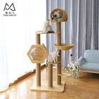 2019 New design factory direct supply cat pet sleeping and playing sisal rope cat tree house Cat Furniture