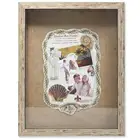 11*14 Weathered Front Hinged Wooden Picture Shadow Box Frame with Burlap Display Board