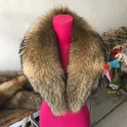 Wholesale Women Coats Detachable Raccoon Fur Collar For Clothing Real Trim For Hood