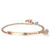 Newest Alloy Tag Letter 18K Rose Gold Plated Chain Bracelet Zircon Inlay Ball Lover Heart Shape Bracelets