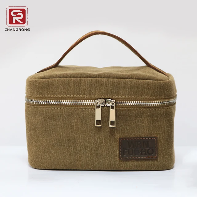 Waterproof Waxed Cotton Adult Insulated Cooler Lunch Bag For Office
