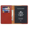 Custom Leather Rfid Passport Holder glossy brown Travel Wallet Family Passport Holder