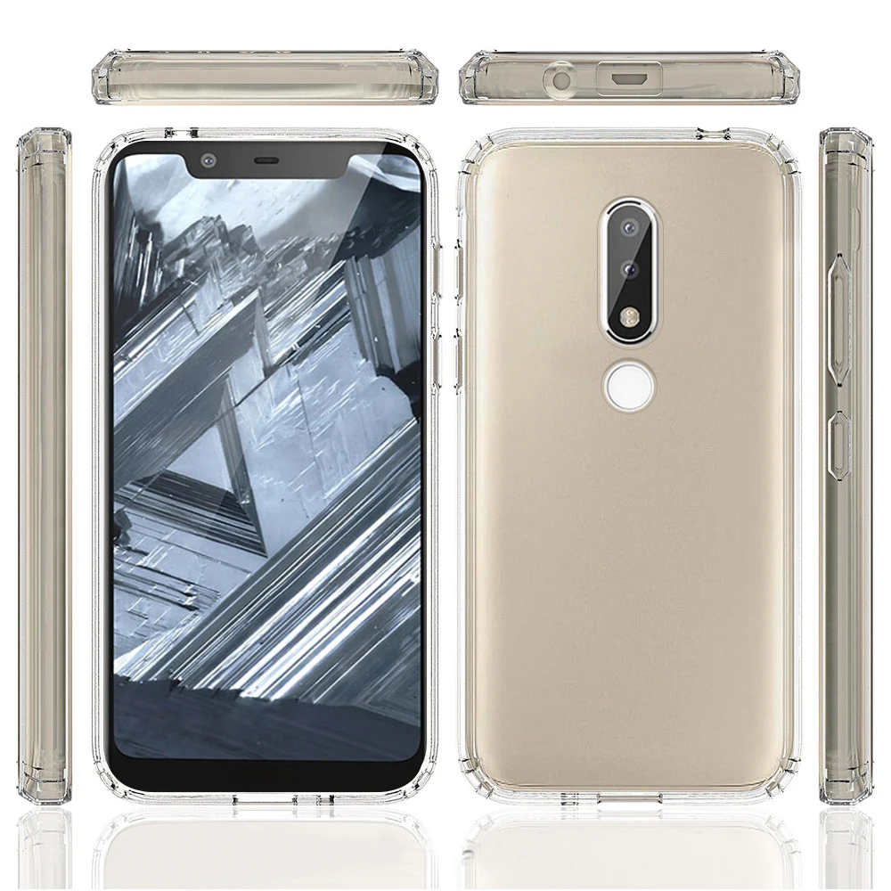 Clear Phone Case For Nokia 5.1 Plus For Nokia X5 100% Confirmed Right 2018 New Phone Case Cover for Nokia 5.1 Plus For Nokia X5 Crystal Clear Shockproof Protective Transparent Slim Fit Shell for Nokia 2018 BSCI Reach Rohs Factory Manufacturer Wholesale Phone Accessories