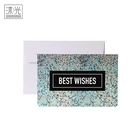 Stock Paper Crafts Marble Gold Print Christmas Best Wishes Cards With Envelopes
