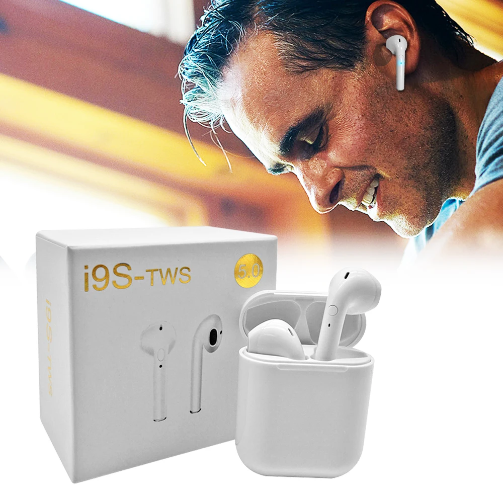 A+ TWS wireless earphone double ear earbud True Stereo wireless I9S TWS with charging case - ANKUX.COM