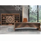 Fusion Luxury Ceo Manager Melamine Wooden Executive Modern Office Desk For Office Furniture